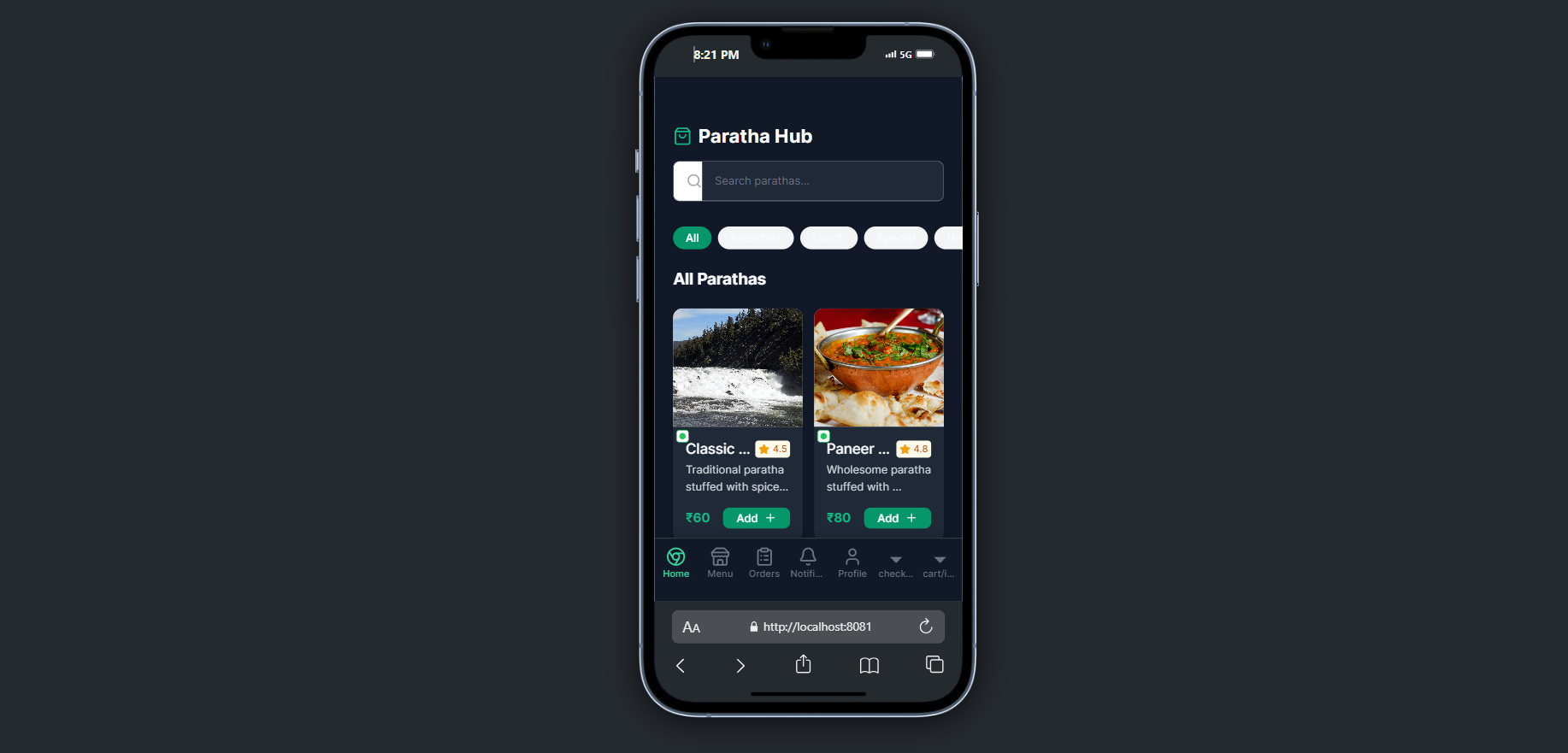Food Delivery App Screenshot